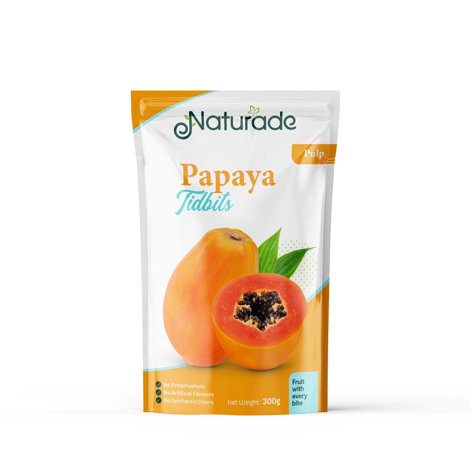 naturade, pulp, Papaya Tidbits